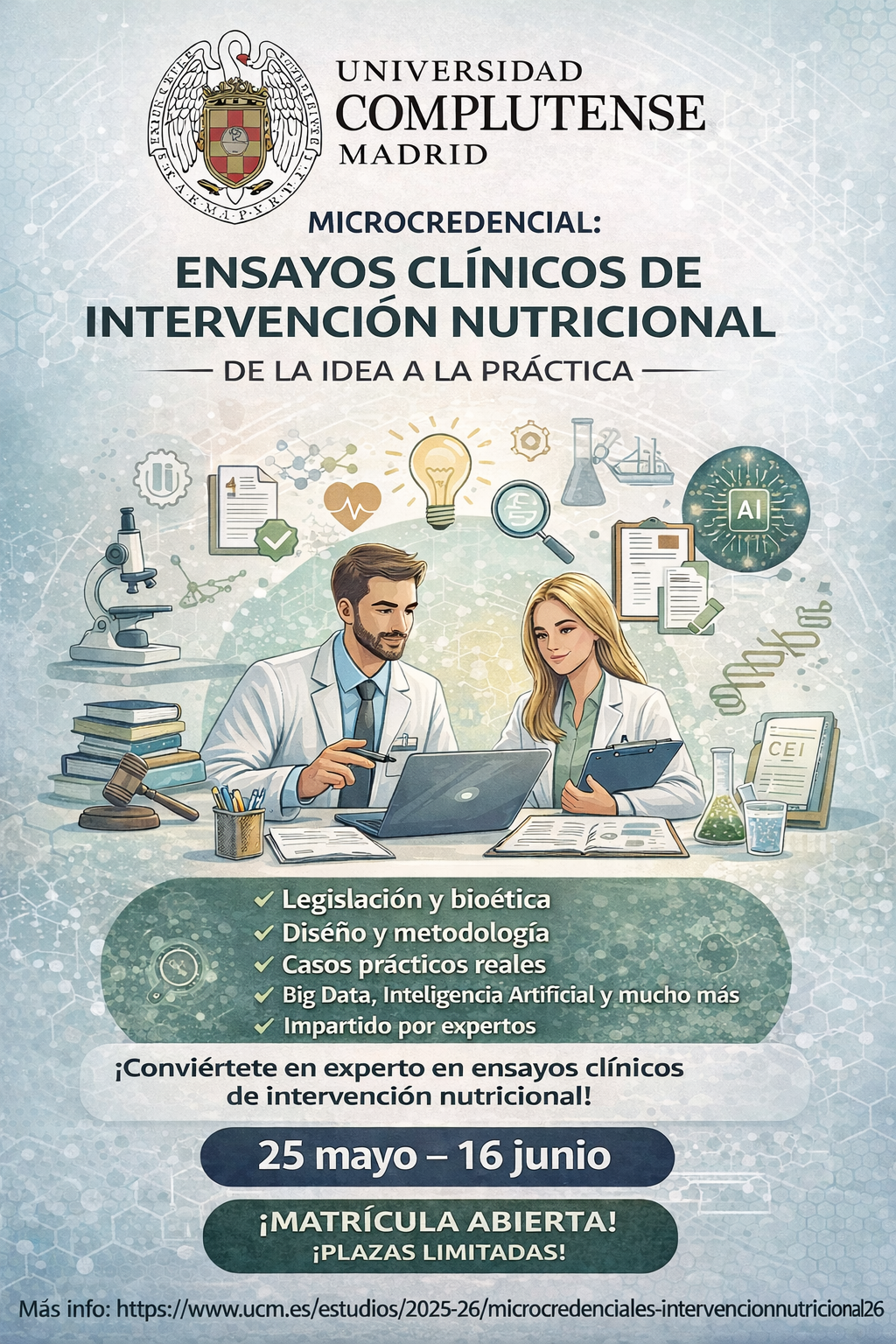 Microcredencial: Ensayos clínicos de intervención nutricional: de la idea a la práctica